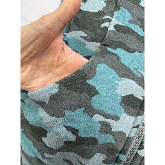 Lululemon Scuba Hoodie Tidewater Teal Camo Blue Green Heritage 365 Women Size 8 - Picture 4 of 10